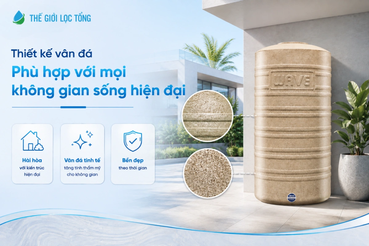 Bồn nước Wavelife WGD thiết kế hiện đại phù hợp với mọi kiến trúc